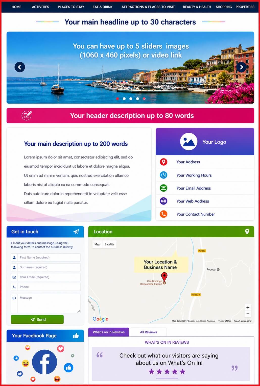 Sales Page Layout when Advertise in Bournemouth